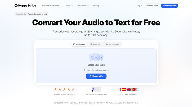 Happyscribe audio to text converter