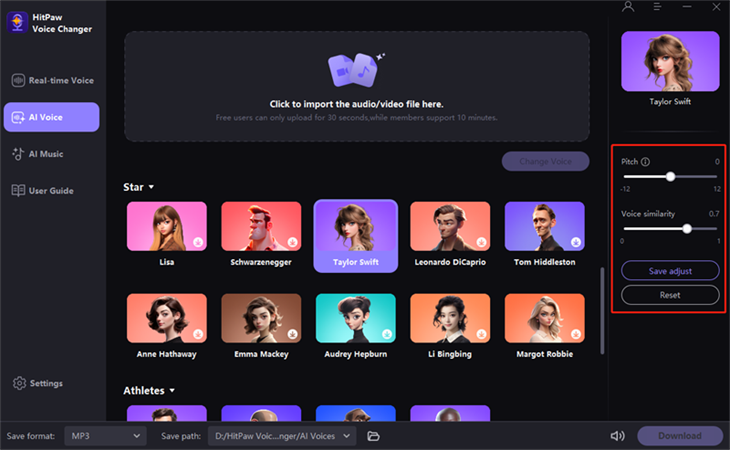 ajuster les paramètres de voix sur HitPaw VoicePea
