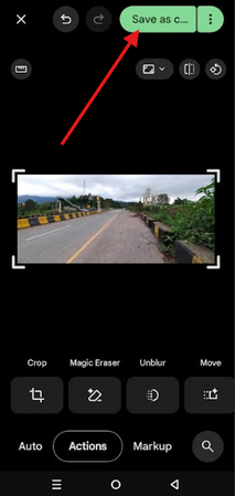 Saving the removed background elements to the phone from Google Photos