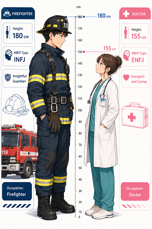 anime height difference ai illustrations