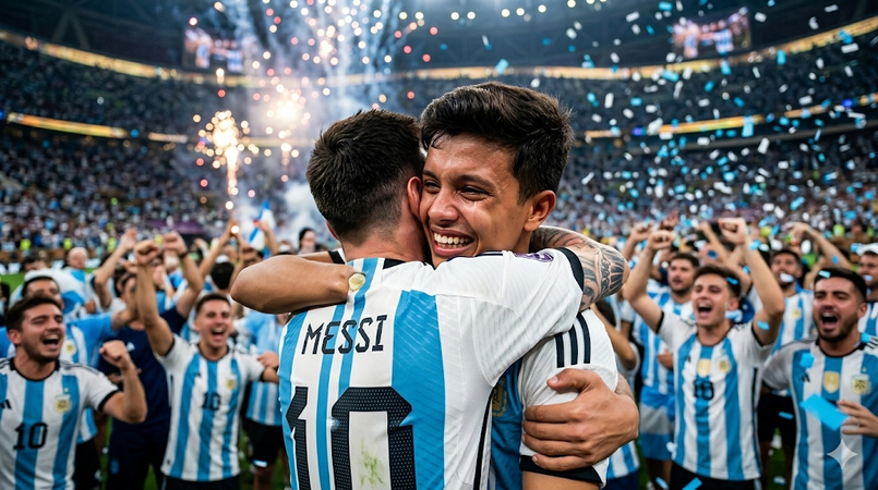 football fans celebrating argentina match victory