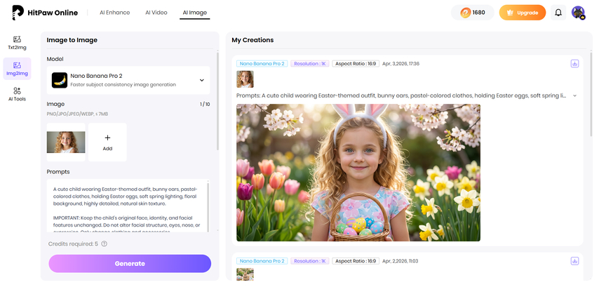 baby easter outfit generated by hitpaw