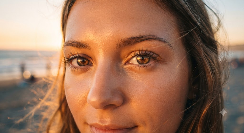 beach sunset eye