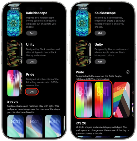 choose the wallpaper from settings