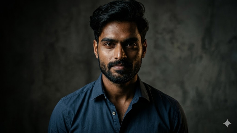 cinematic studio portrait