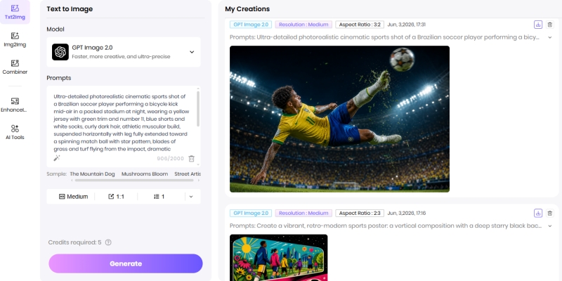 create and download ai world cup image