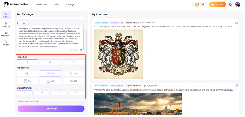 writing description and adjusting image settings