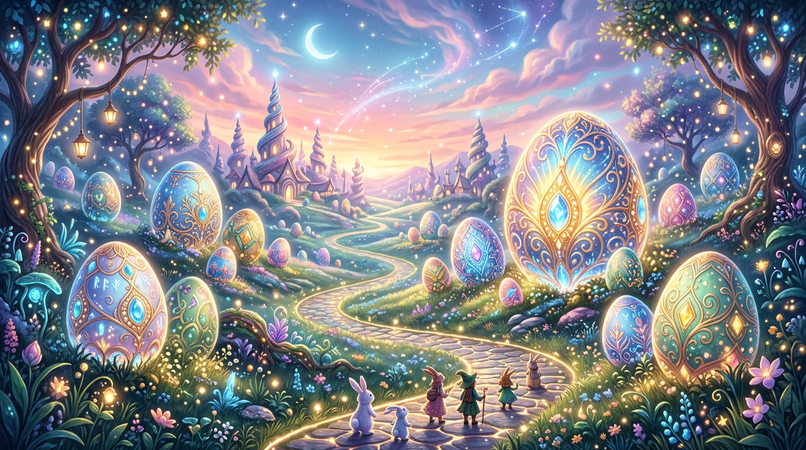 Prompt for AI fantasy Easter image