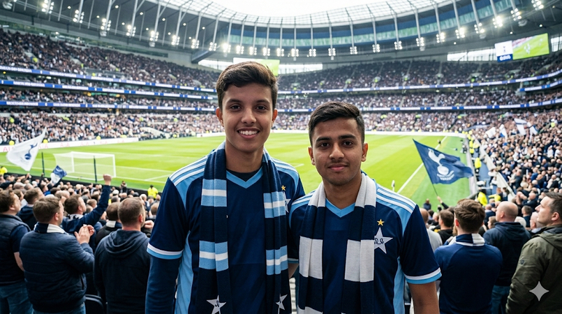football supporters posing together before match