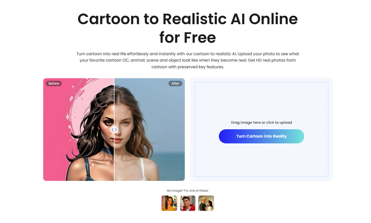 Fotor Cartoon to Realistic AI Online
