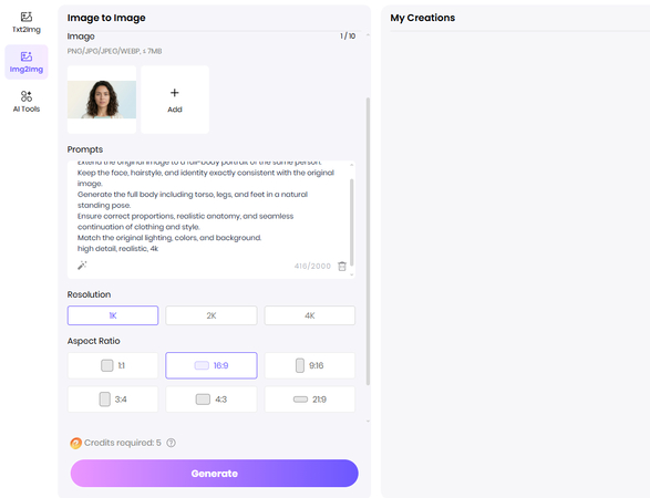 Convert Face Image to Full Body Image