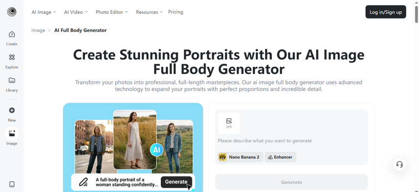 insmind AI Image Full Body Generator