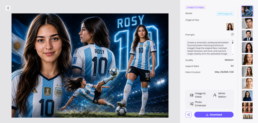 generating and saving a football fan ai image