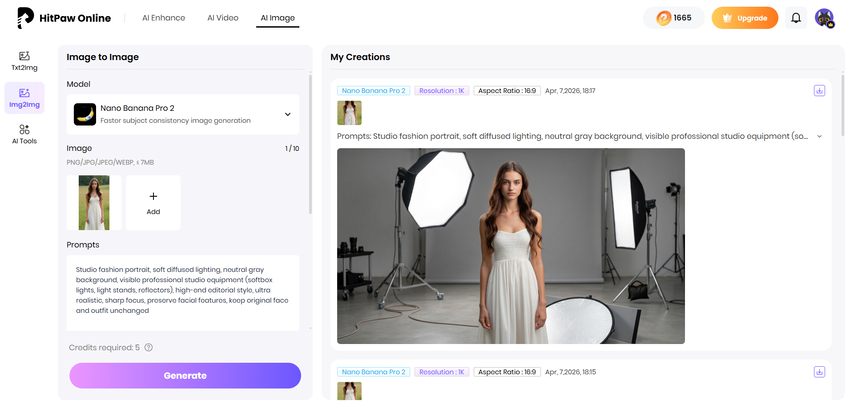 generate and download studio style image