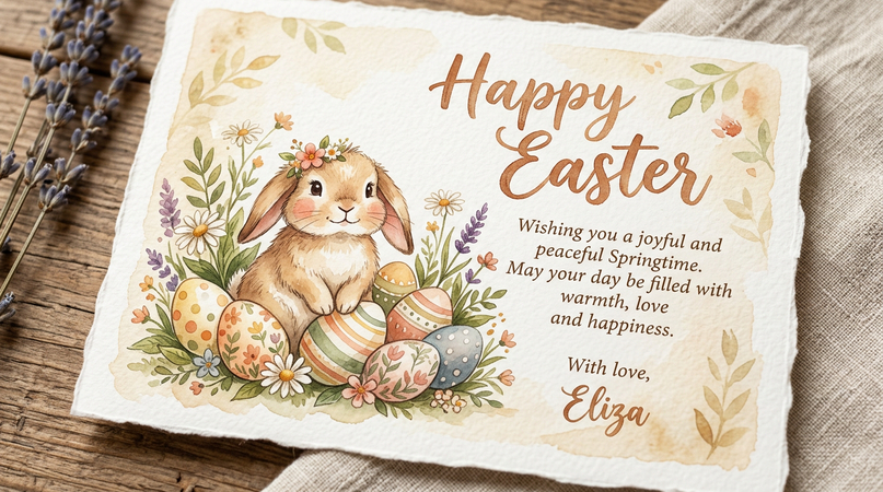 Handwritten Style Easter Card