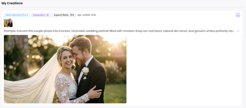 HitPaw Online generate AI wedding photos