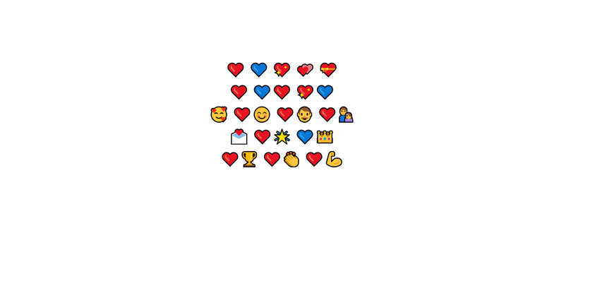 heart emojis to show love