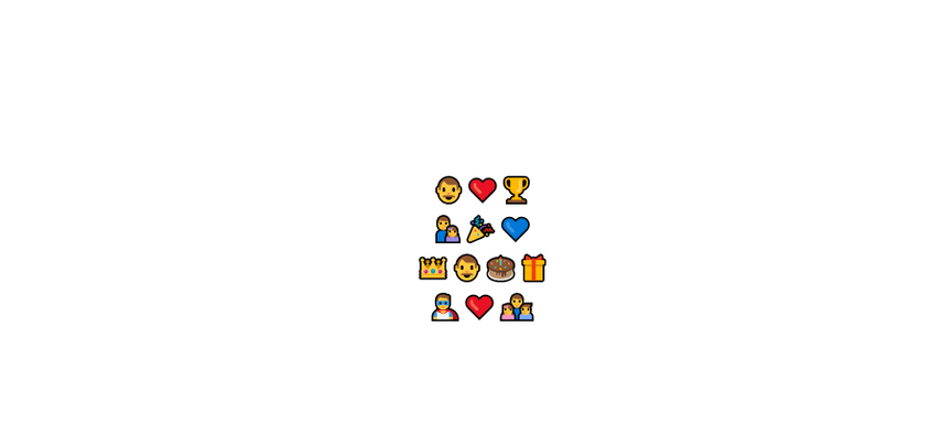 combine family sports and celebration emoji styles
