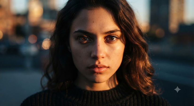 moody sunlit stare