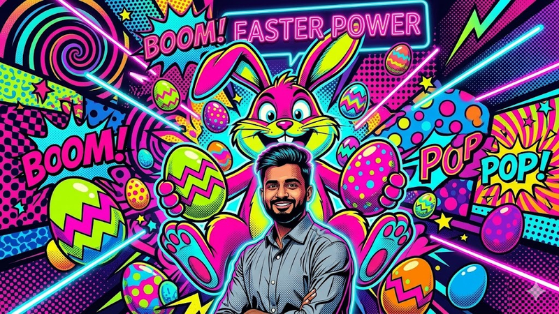 neon pop art bunny