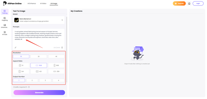 paste Baisakhi prompt and adjust image settings