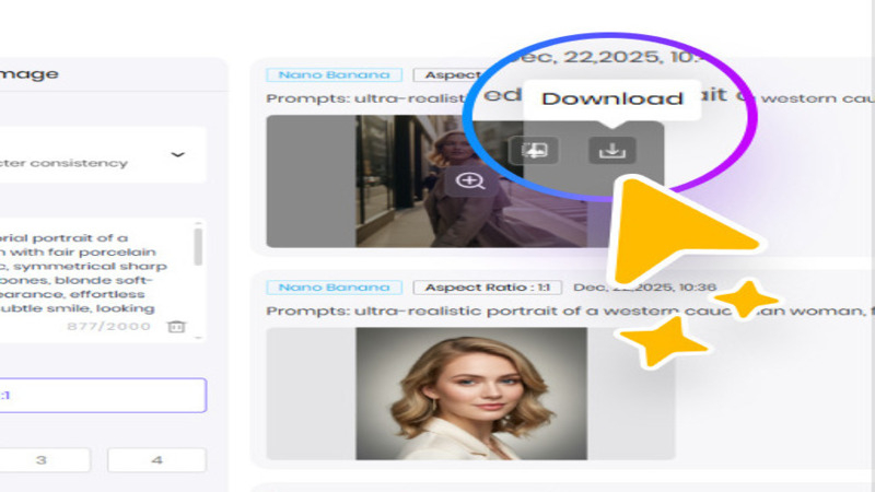 preview and download ai generated image