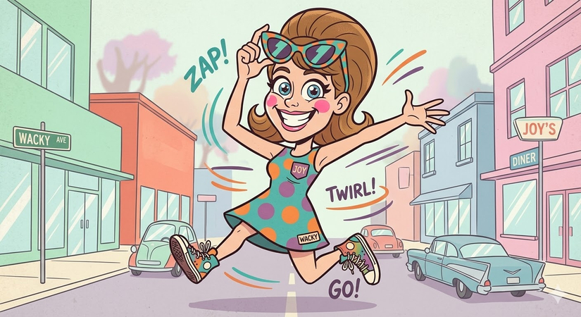 retro style caricature