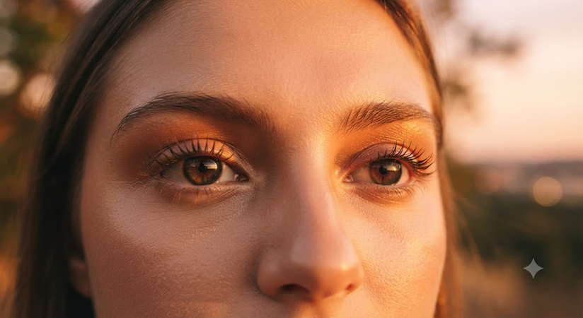romantic golden hour eyes