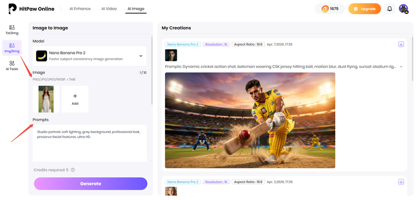 studio style ai photo editing prompt