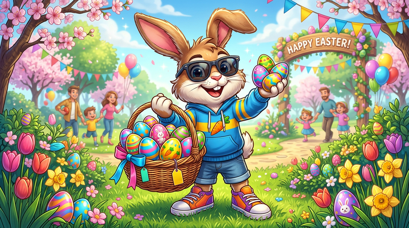 Sunglasses Easter Bunny Image