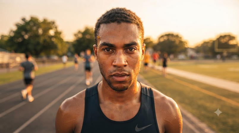 sunset athlete eyes