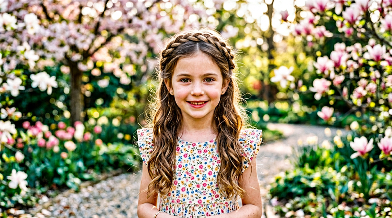 Twisted Crown Hairstyle for Girls