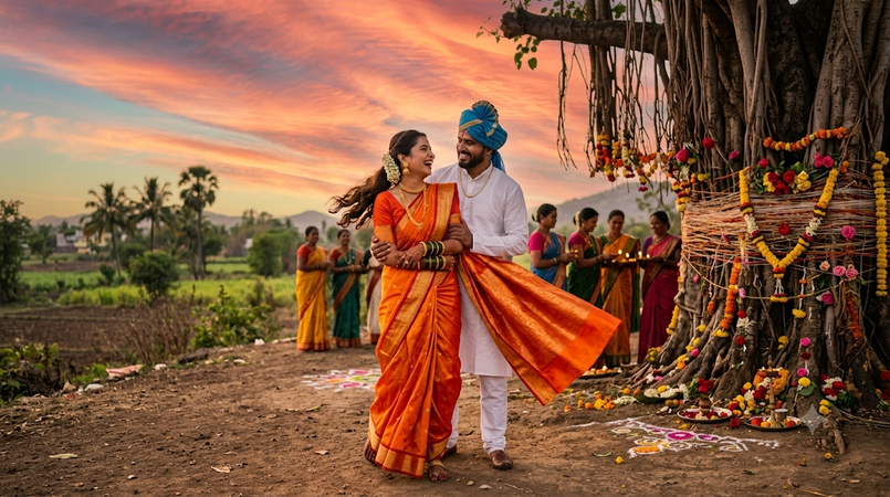 vat purnima couple prompt 10