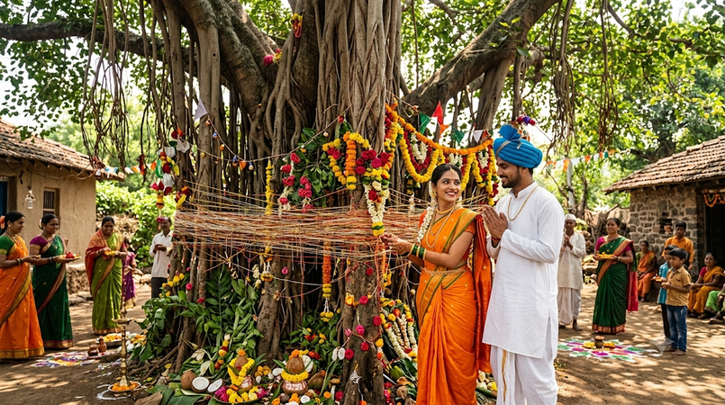 vat purnima couple prompt 8