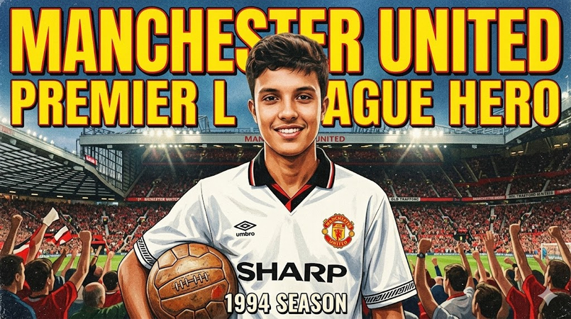 retro football fan poster inspired by 1990s