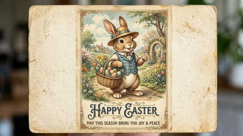 AI Prompts for Vintage Easter Image