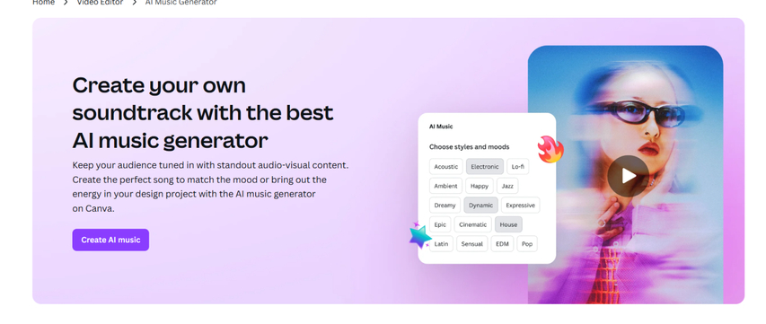 ai music generator canva