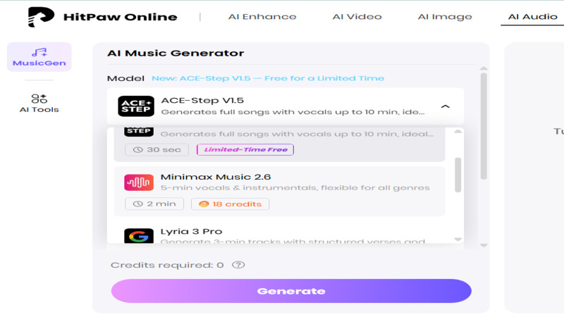 choose hitpaw ai music model