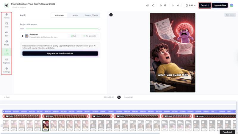 export revid ai music video