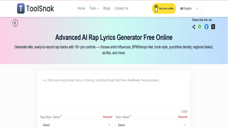 toolsnak ai diss track lyrics generator