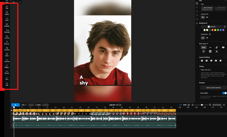 Adding a video to the project to edit it in the Kapwing AI video generator