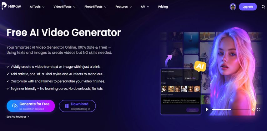Ai video generator Pollo alternative HitPaw