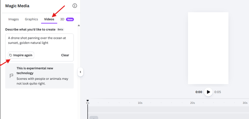 Canva Magic Media AI TikTok video generator
