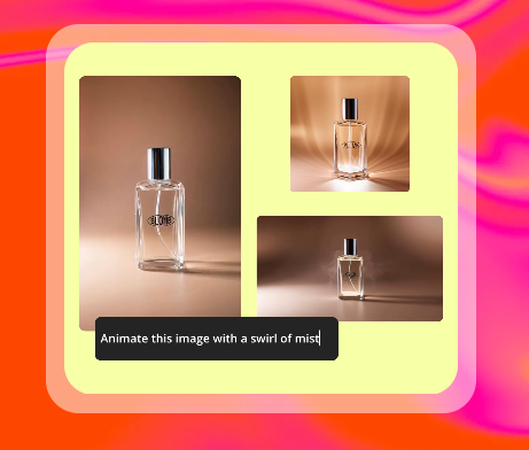 Converting the product photo into a video in Kapwing AI