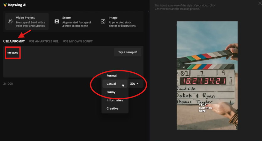 Creating a script for the video