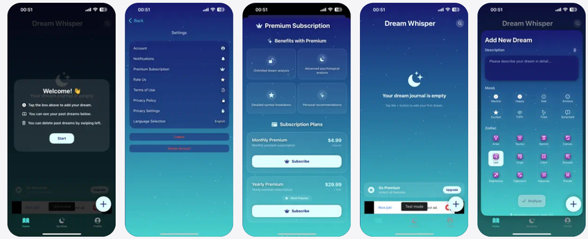 Dream Whisper AI dream interpreter app