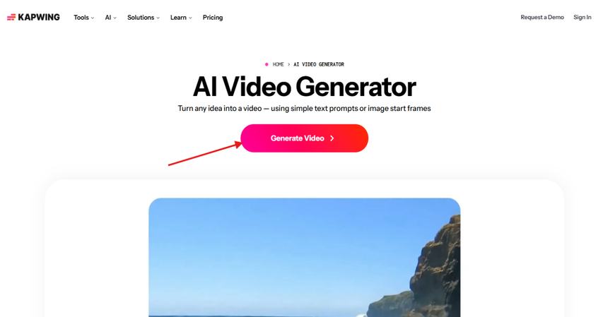 Getting started with the Kapwing AI video generator