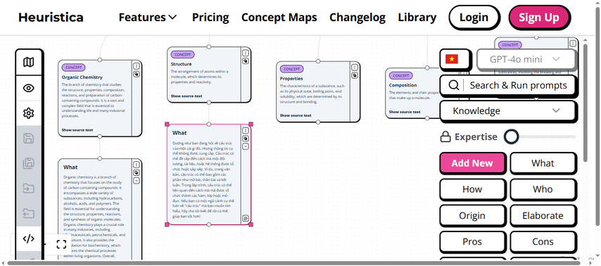 Heuristica AI concept map generator