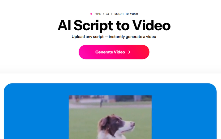 Kapwing AI Script to Video generator