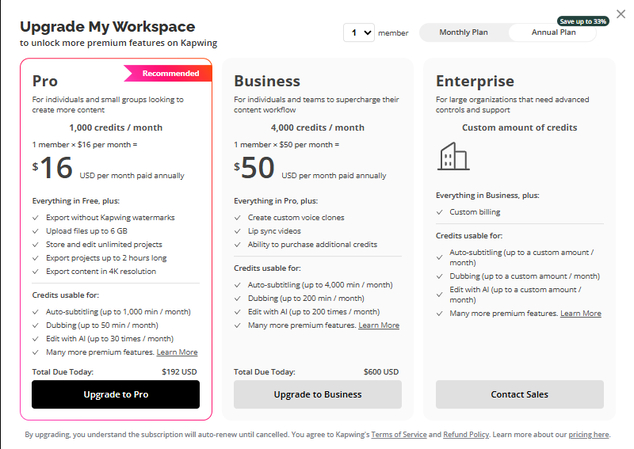 Kapwing AI video generator Pro access